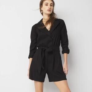 NEW White House Black Market WHBM Linen-Blend Romper Size 12